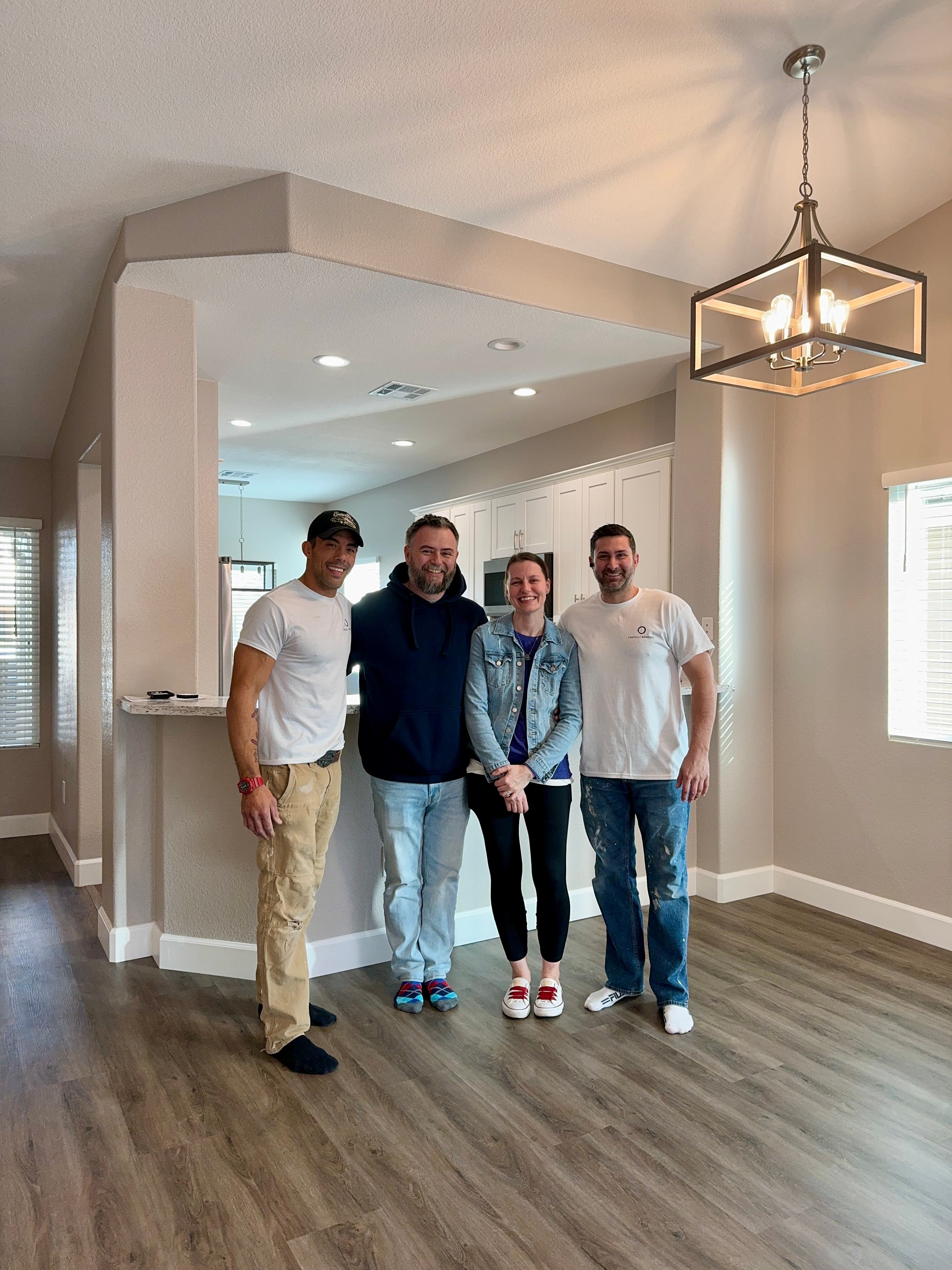John and Joe with clients at project completion